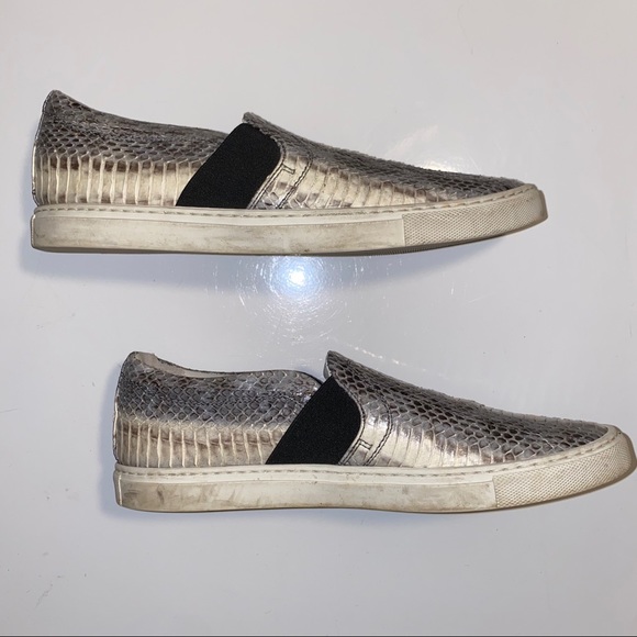 Lanvin Grey Blue Beige Python Keds Sneakers - Picture 1 of 17